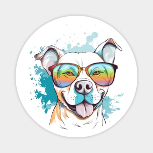 Cool dog wearing sunglasses Magnet